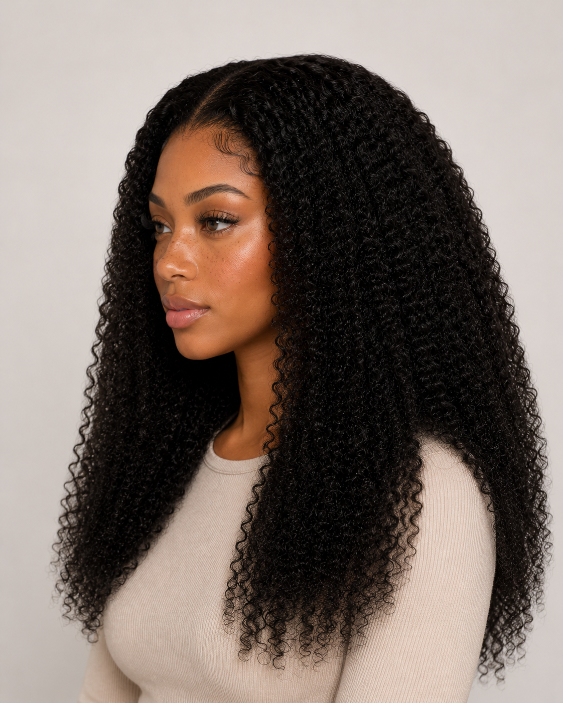 Hand-Tied Kinky Curly Monofilament Wig | Secure Silicone Glueless Design